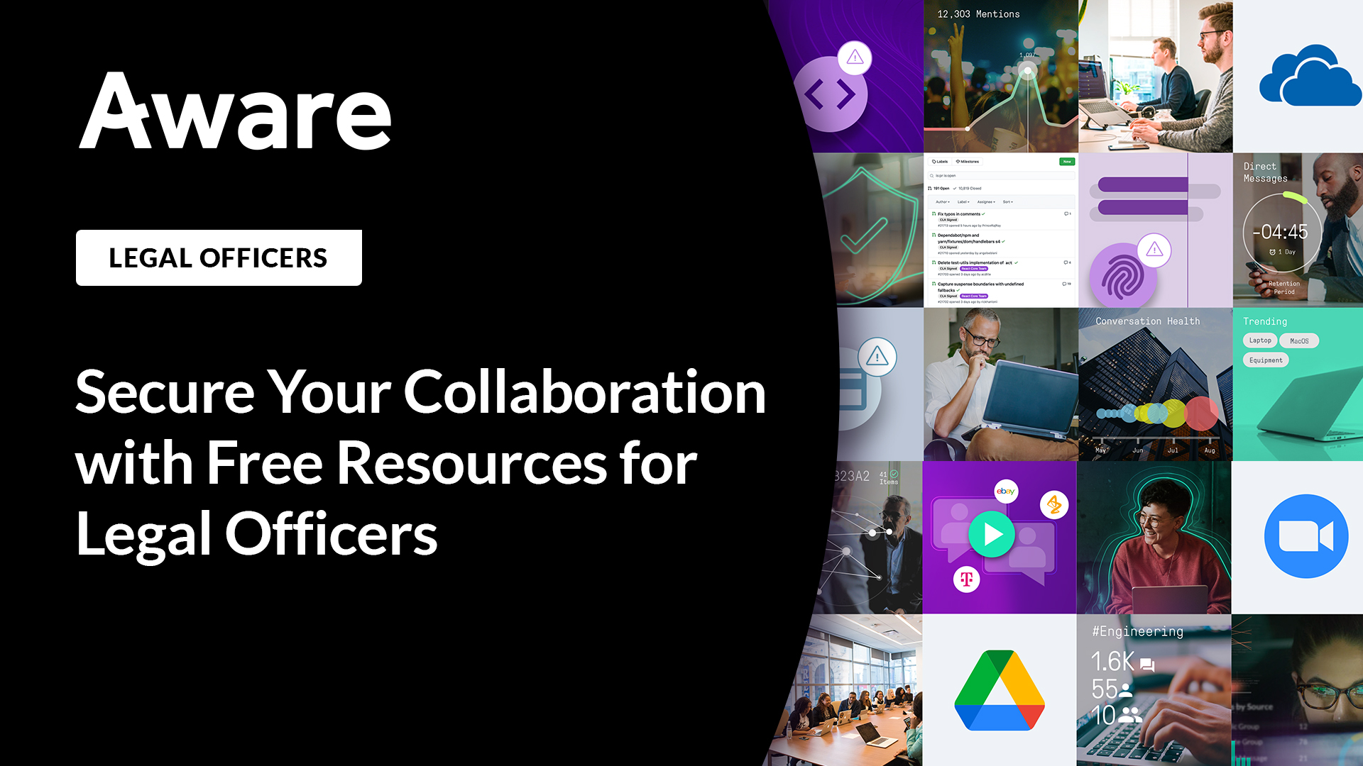 Secure Collaboration with Free Resources for Legal Officers from Aware