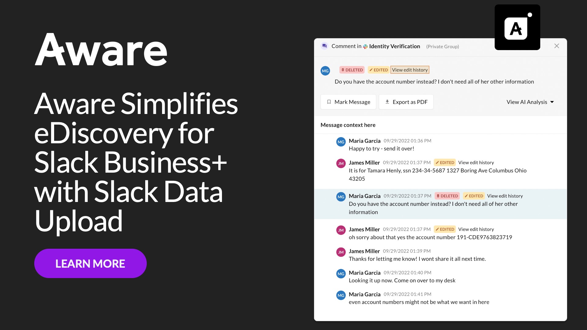 Aware Simplifies eDiscovery for Slack Business Plus with Slack Data Upload
